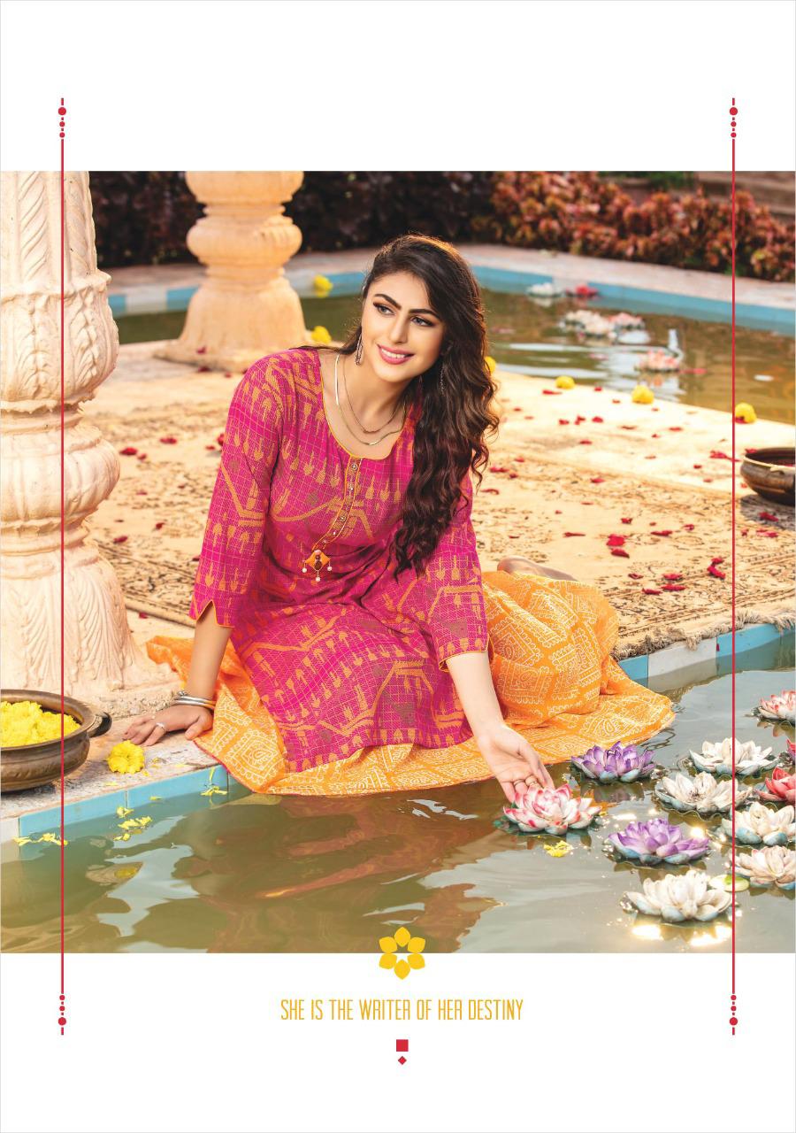 The Test of Premium Collection Kiana House of Fashion Majesty Reyon, Cotton flex, Cotton Jacquard With thread Work Designer Kurtis Collections
